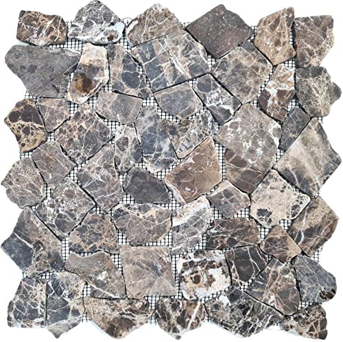 Carrelage mosaïque marbre naturel beige cassé Ciot Castanao pour sol, mur, salle de bain, WC, douche, cuisine, miroir de comptoir, baignoire, revêtement de salle de...