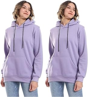 سويت شيرت بغطاء للرأس بتصميم مغلق مع جيب أمامي للنساء من قيصر