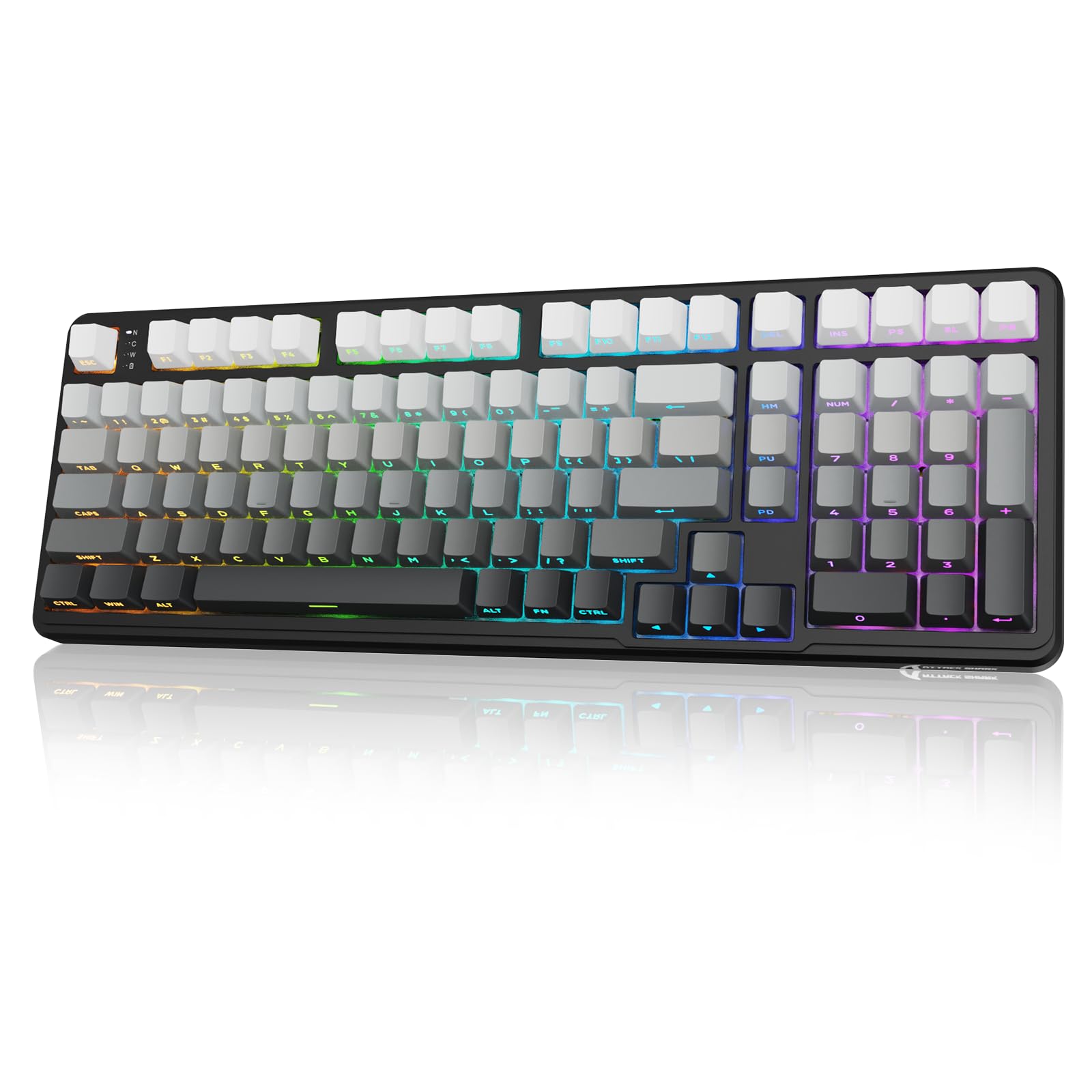 ATTACK SHARK X98 Wireless Mechanical Keyboard,RGB Backlit,Tri-Mode BT5.0/2.4GHz/USB-C Hot-Swappable,PBT Keycaps,Pre-lubed Linear Switches Computer