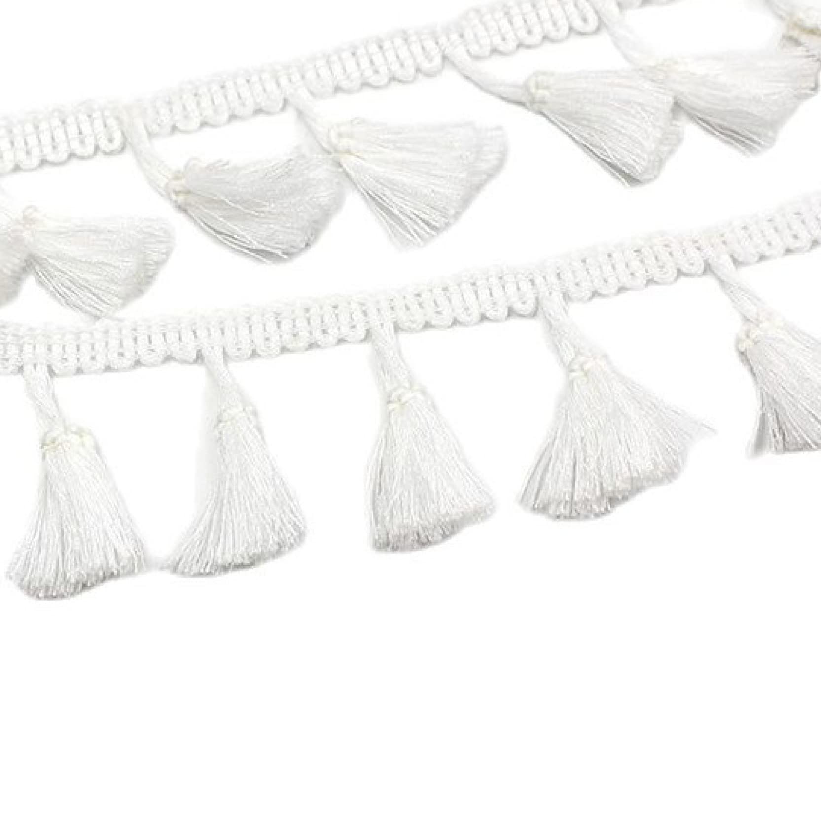 Garniture à Franges à Pompons, Ruban à Franges en Dentelle, 2 mètres, for Confection de Robes de mariée Latines, Rideaux Faits à la Main(Transparent)