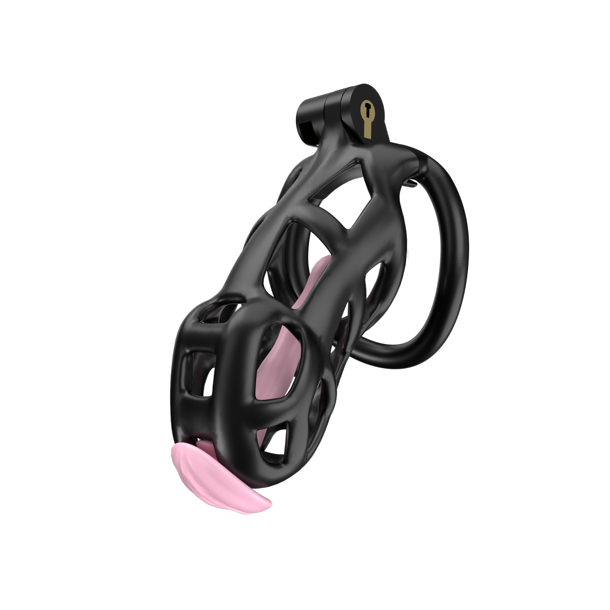Cobra Black 3D Printed Chastity Devices Large Penis Cage Sissy Men L Black