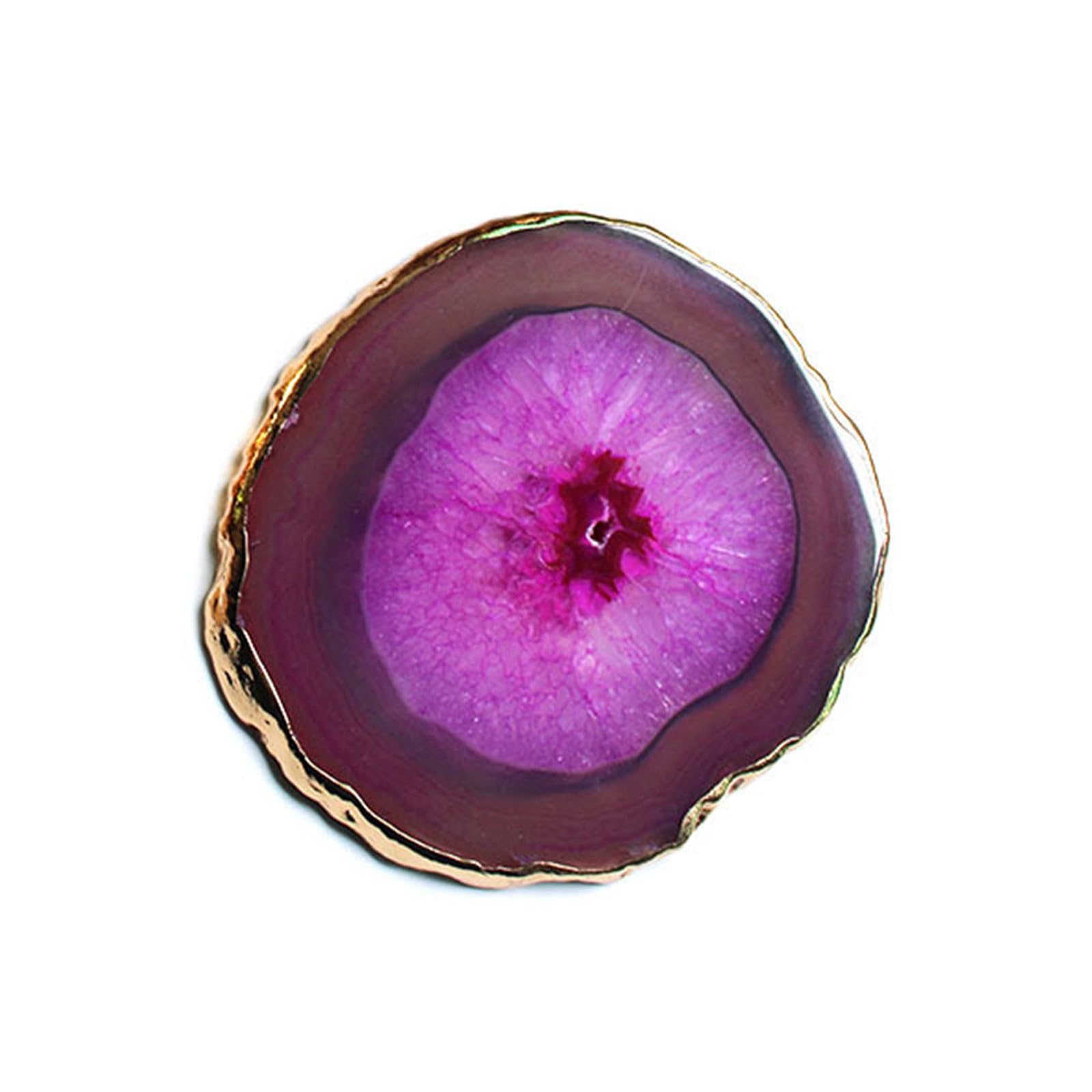 PANGBOER Decorative Agate Stone Cup Mat Single Piece for Coffee Table, Desk Setup, Mug Placement, and Tabletop Display Use Round Agate Mat
