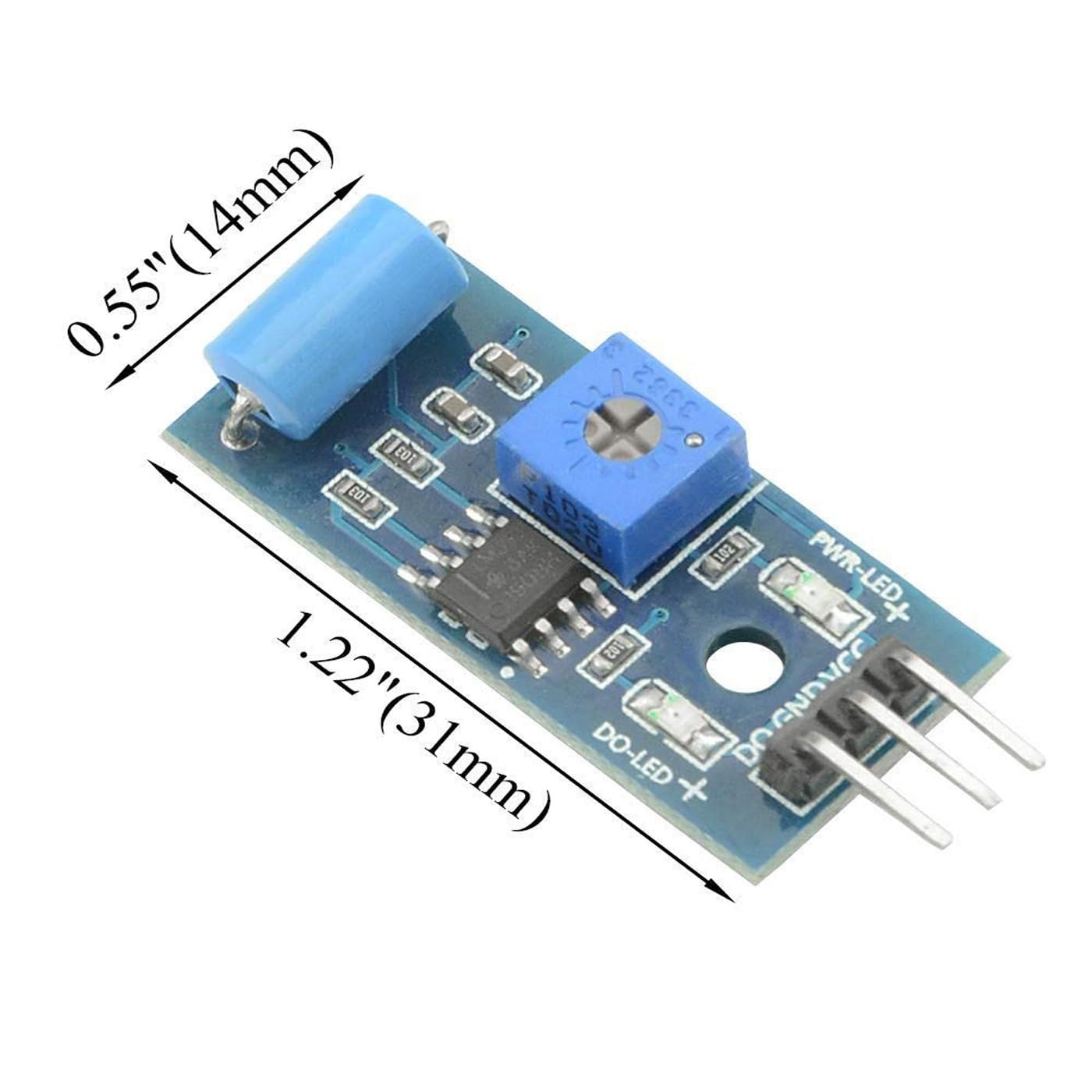 SW-420 Vibration Sensor Module Normally Closed Type - 3.3V-5V Alarm Motion Sensor For Smart Car With Dupont Cable (5Pcs)