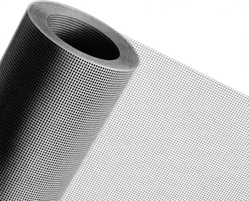 MAGZO Window Screen Replacement Mesh 48'W x 99'L - Pet Resistant Premium & Durable Polyester Screen Door Mesh, Allows Fresh Air in, DIY Repair Kit Includes Tool for Sliding Doors,Windows,Patio, Gray