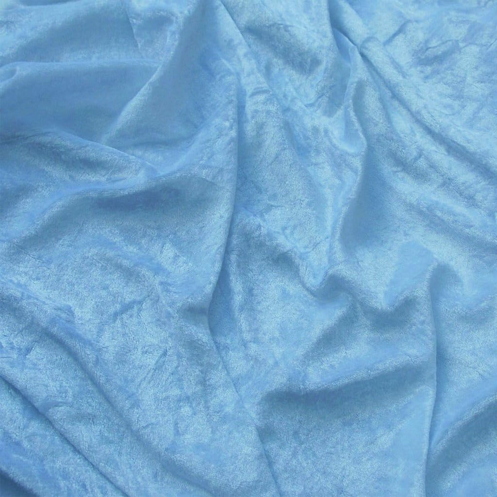 Crushed Velvet Fabric 59" Wide - Premium Velvet Material for Upholstery, Home Decor - Available in Gold, Black, Green, Blue, White, Red, Silver - Fabric by The Metre (Light Blue, 10m) โ image 1