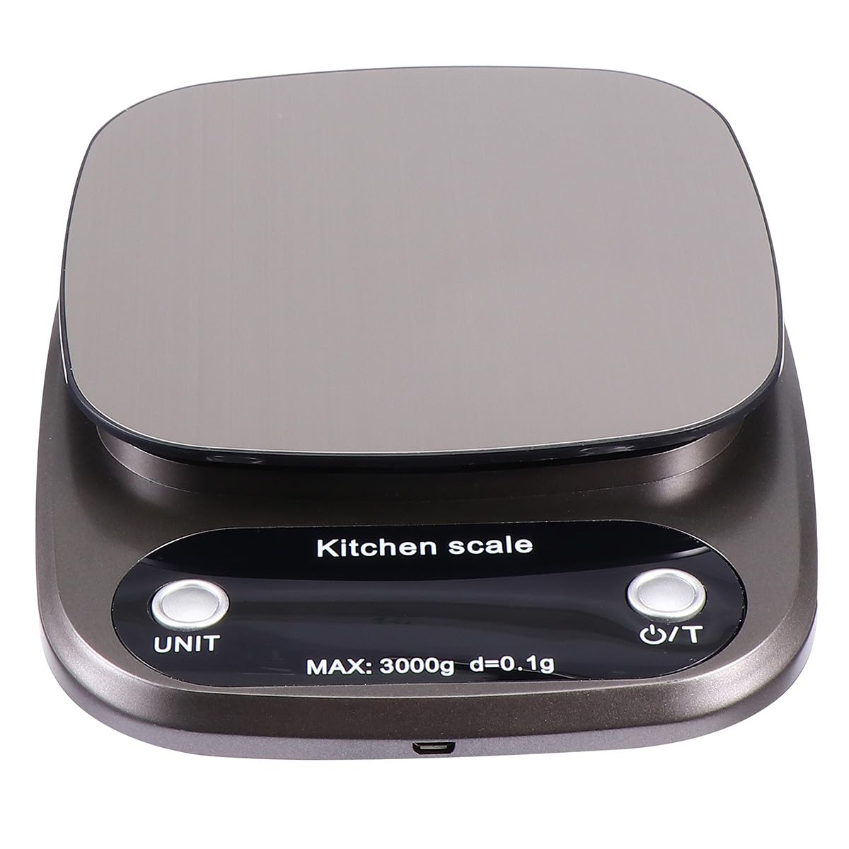 NUOBESTY Digitale Küchenwaage aus Edelstahl mit 3 Kg Kapazität und 0,1g Genauigkeit Wiederaufladbar Tragbar zum Kochen und Backen Präzises Lcd Display