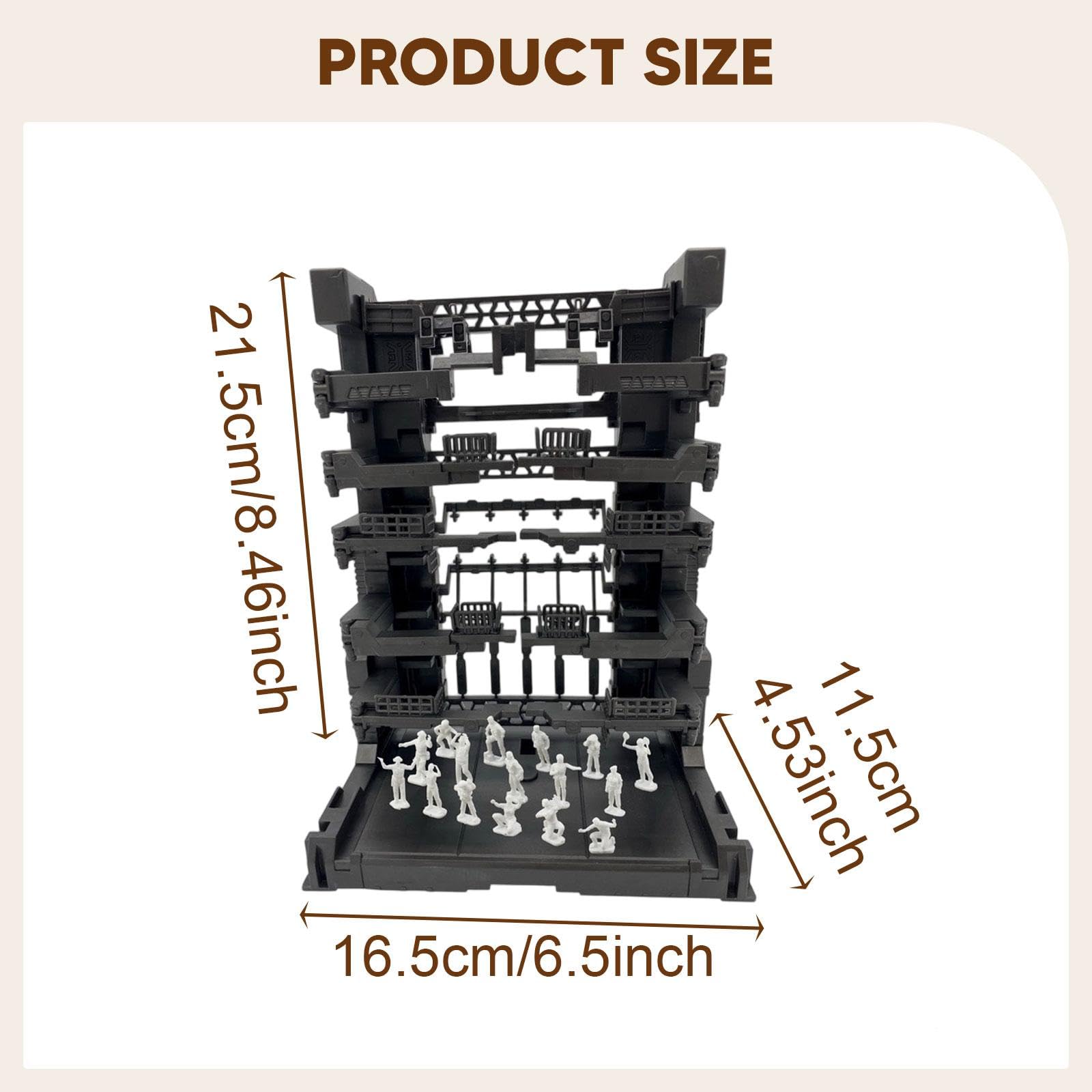 Fenteer 17 Pezzi Base Espositiva Modello Supporto Interconnettibile Robot Trasformabile Organizzatore Personaggi Giocattolo Portaoggetti Scatola Cartoon Adatt, Nero, 16.5x11.5x21.5 Cm