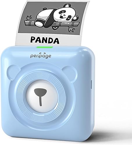 Miniatura 2 de PeriPage Mini impresora A6 (azul) y papel térmico adhesivo completo, impermeable, a prueba de aceite, a prueba de arañazos, libre de tóxicos y BPA,