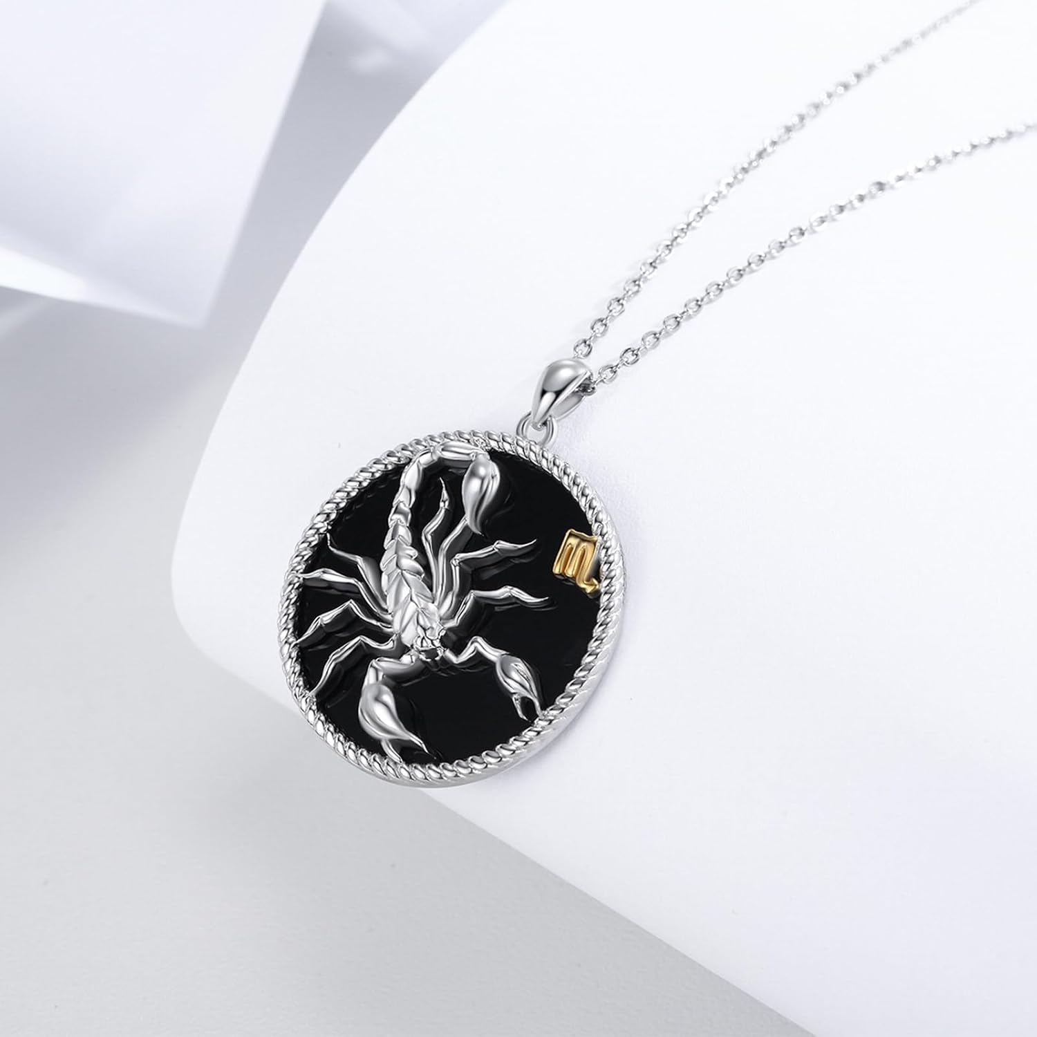 12 Constellation Necklace 925 Sterling Silver Zodiac Sign Coin Pendant Necklaces Black Onyx Astrology Horoscope Jewelry Birthday Gifts for Women Men - Image 5