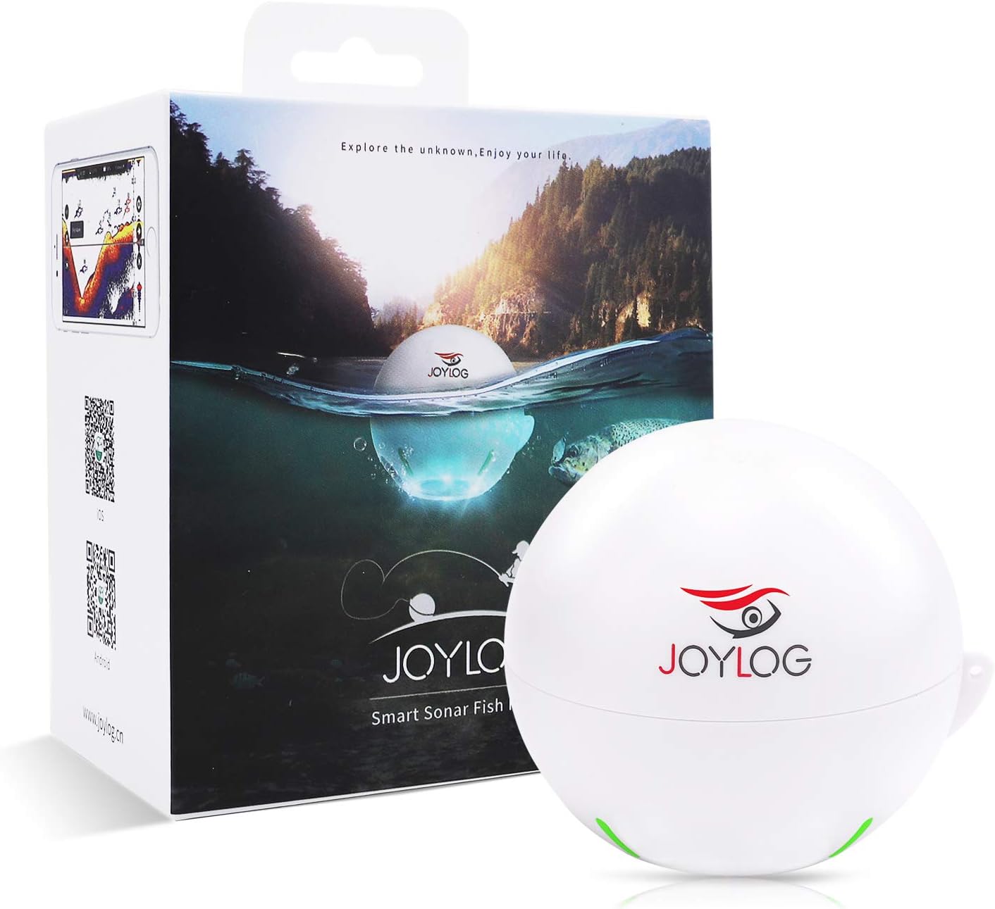 JOYLOG Sonar Fish Finder Portable Wireless Bluetooth Smart Depth Finder with APP for Kayak/Ice/Boat Fishing