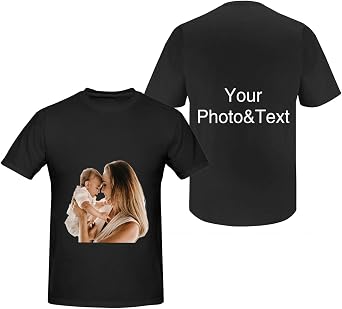 Custom Shirt for Men Women, Custom T Shirt Front and Back Printed, Personalized T Shirts Black