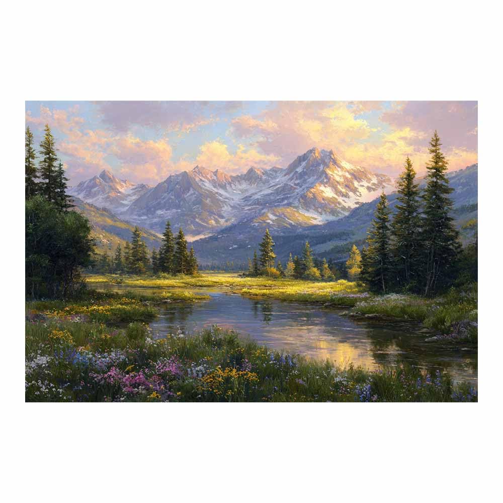 HUYEEI Canvas Print Wall Art Flower valley Modern Nature Landscape Poster, for living room, bedroom,Corridor Office Room Decoretc.(multicolored)-60x80cm Unframed