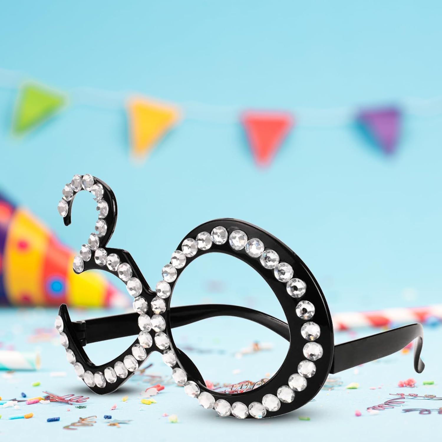 30 Pieces 30th Birthday Glasses, 30th birthday party glasses, Funny Plastic Eyewear 30th Birthday decorations for Women's Birthday Party Celebration Decor Favors(Black)