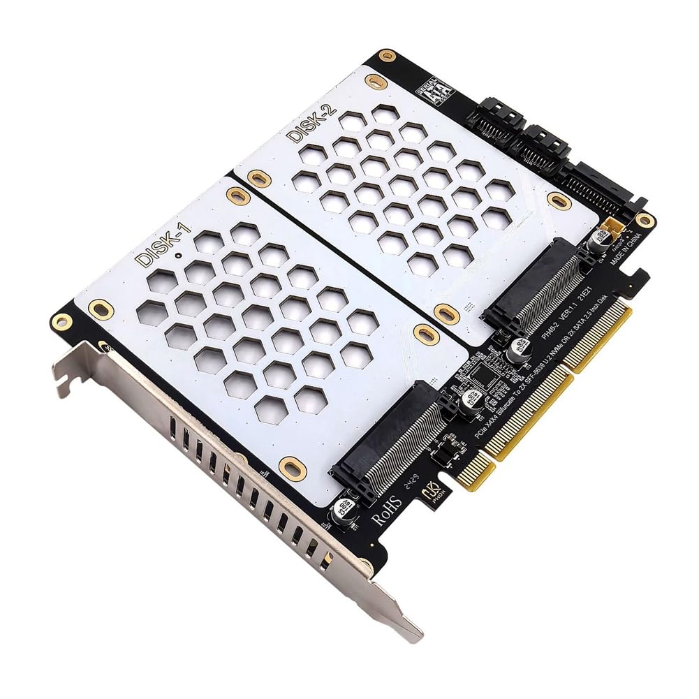 Tarjeta de disco dual U.2 NVMe y SATA SHABD para solucionar la falta de espacio PCIe 4.0 en PC 8