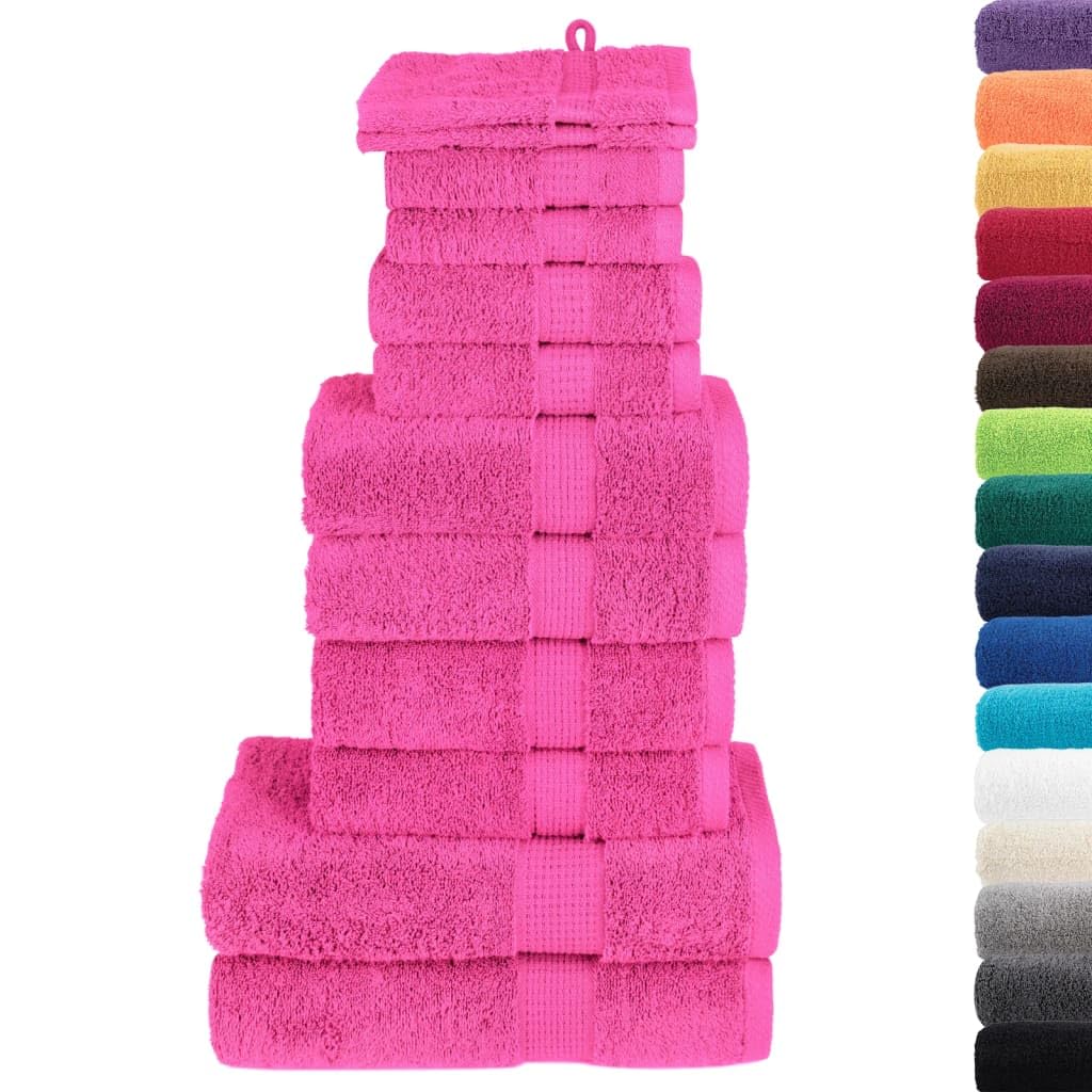 Juego de Toallas Premium SOLUND 12 Unidades Rosa 600 gsm Rosa,137586