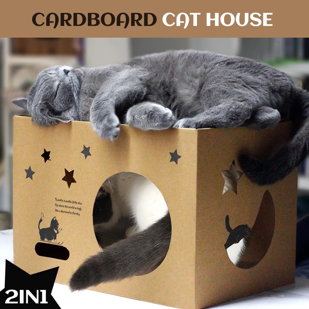 ARGOPET Cat Cardboard House With 2 Scratching Pads - Image 4