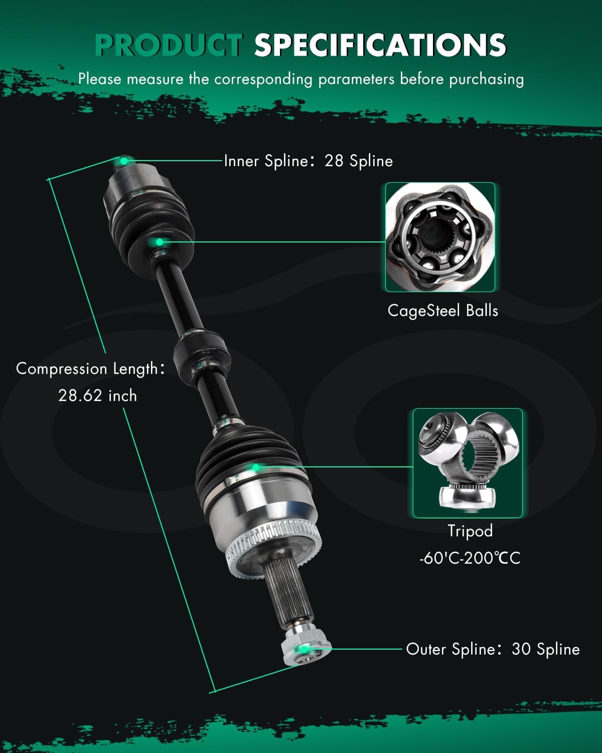 CV Axle Shaft Assembly Front Left Fit For Kia Sedona 3.3L 2015-2021