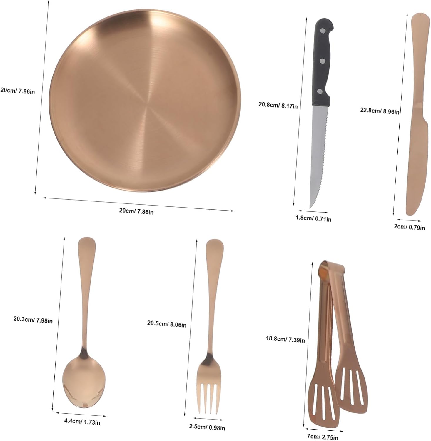 1set Portable Stainless Steel Camp Tableware with Storage Bag Elegant Outdoor Dining Essentials for Camping Picnics Special Occasions Ergonomic Design
