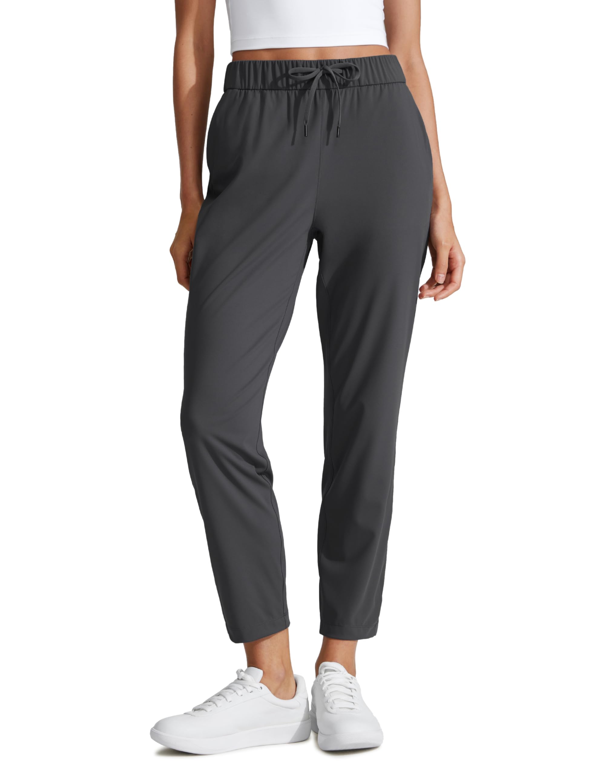 CRZ YOGA 4-Way Stretch Ankle Golf Pants for Women 27" - Casual Dress Work 7/8 Sweatpants with Pockets