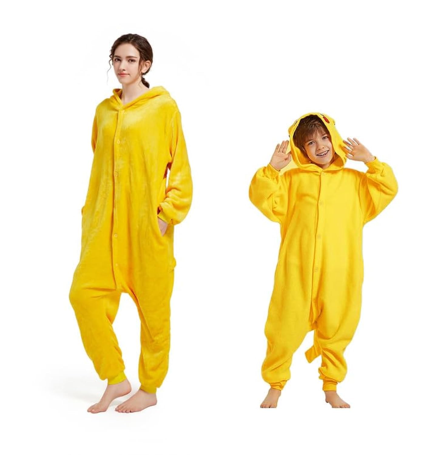 Udeki Adulte Enfants Grenouillères Toison Pyjamas Déguisements Costume Dessin Anime Tenue Capot Halloween Carnaval Fête Unisexe