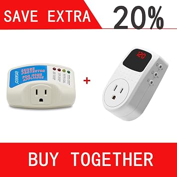 BSEED Refrigerator Appliance Surge Protector Outlet Protector Multi Function for Home, Office, Travel, Portable LED Indicator, Voltage Protector