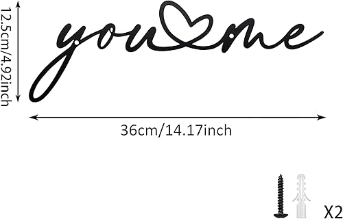 Miniatura 8 de Ajqiomh Letrero de metal con texto en inglés "Love You More" para decoración de pared de metal, para sala de estar, dormitorio, decoración de casa