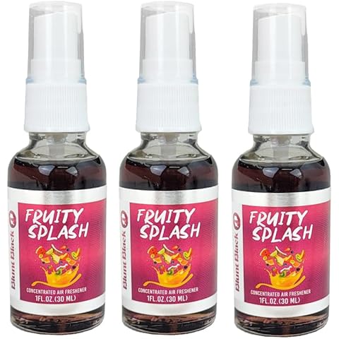 Blunt Black Concentrated Air Freshener Spray 1 oz. Glass Bottle - Fruity Splash Scent 3-Pack Cover