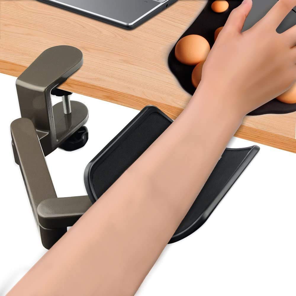 Reposamuñecas,Ordenador Apoyabrazos para,ergonómico Brazo Articulado Soporte Aleación De Aluminio Ordenador Apoyabrazos, Long Arm Soporte, Flexible Y Libremente Ajustable(Gris)