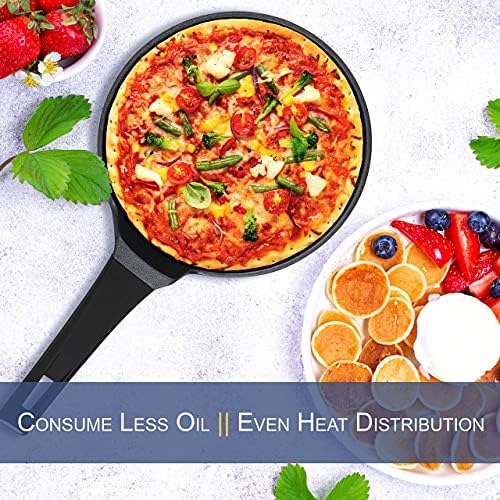 INTIGNIS Non Stick Ceramic Coated Pancake Crepe Pan | Induction | Eggs Fry Pans/Uttapam/Tawa/Dosa/Pizza Pan (25cm)