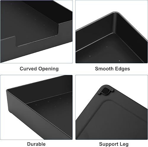 Miniatura 7 de Bandeja tamaño carta, bandeja de papel para escritorio, de plástico de un solo nivel (1 unidad), organizador de escritorio apilable, soporte de