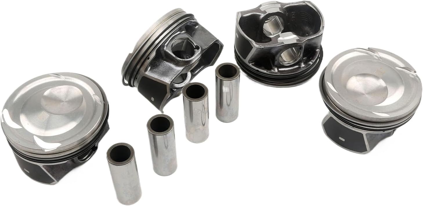 4pc Piston and Ring Kit 87mm Compatible with Focus Mustang MKC 2015-2019 2.3L Engine - Replaces EJ7Z-6108-A EJ7Z6108A EJ7Z-6135-A EJ7Z6108E