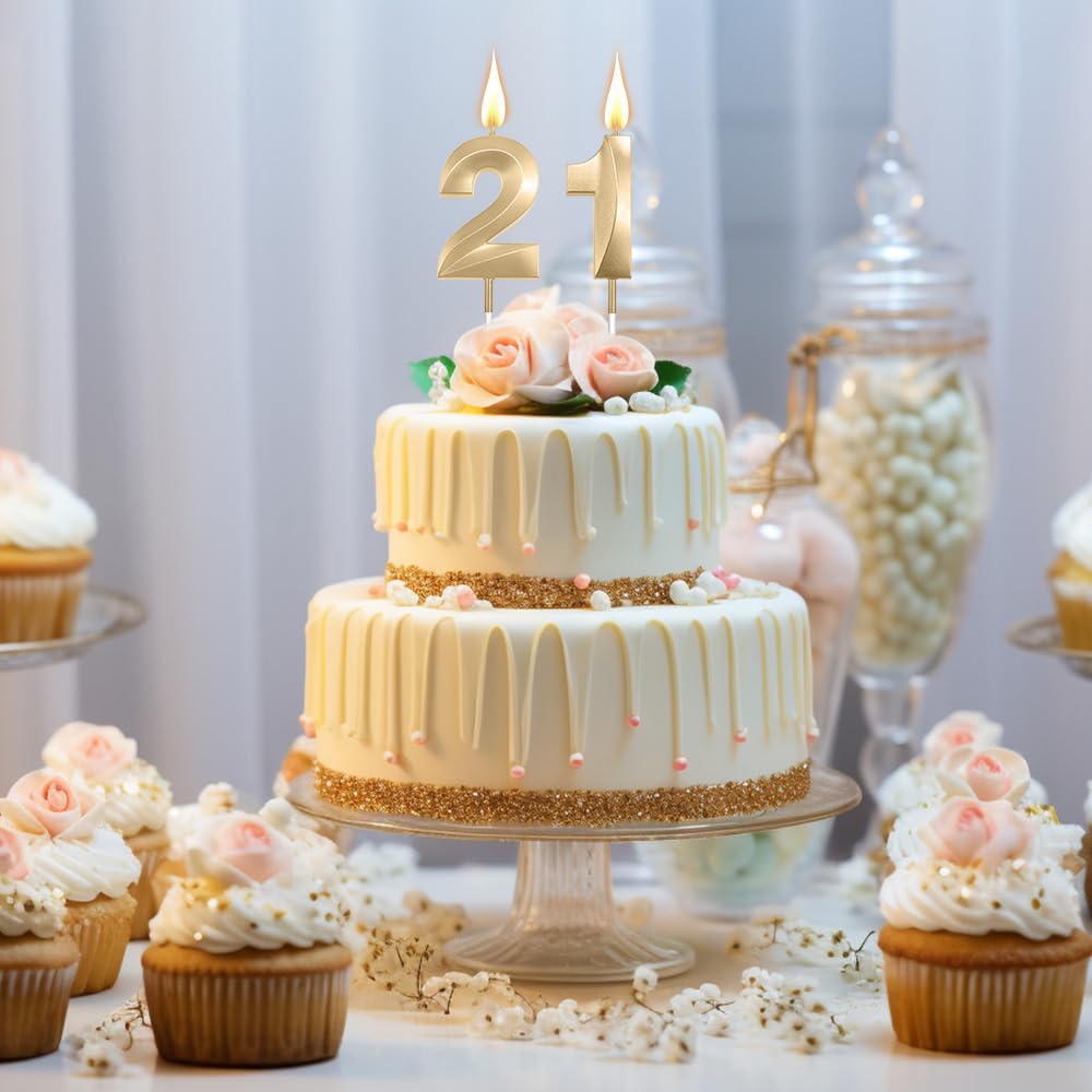 Amazon.co.jp: 21歳の誕生日ケーキ用の数字21個のキャンドル