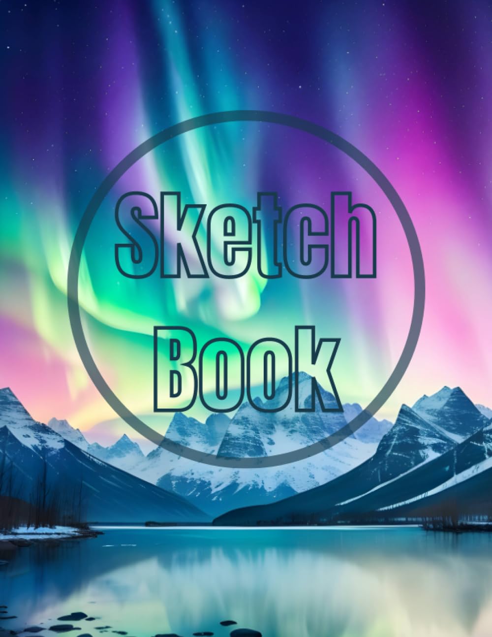 Sketch Book: Premium watercolor The aurora lights over the mountain view design cover page Sketchbook Blank Paper Pad 8.5" x 11" - 120 Pages Blank ... Unlined Journal Soft Cover sketchbooks