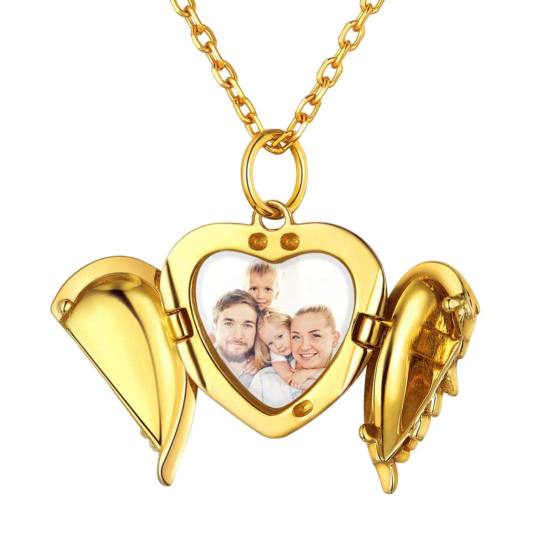 ChicSilver Collana Personalizzata Argento 925 con Foto Incisione, Ciondolo Portafoto Personalizzato Argento Oro Rosa Lunga 40/45/55+5cm, Collana Cuore Ciondolo Personalizzato, Idee Regalo