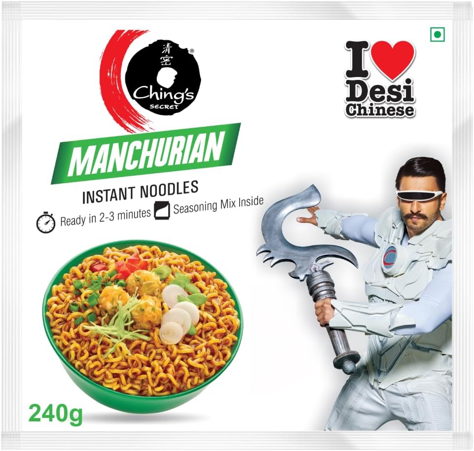 Ching’s Secret Manchurian Instant Noodles, Desi Chinese Noodles, Vegetarian, 240g
