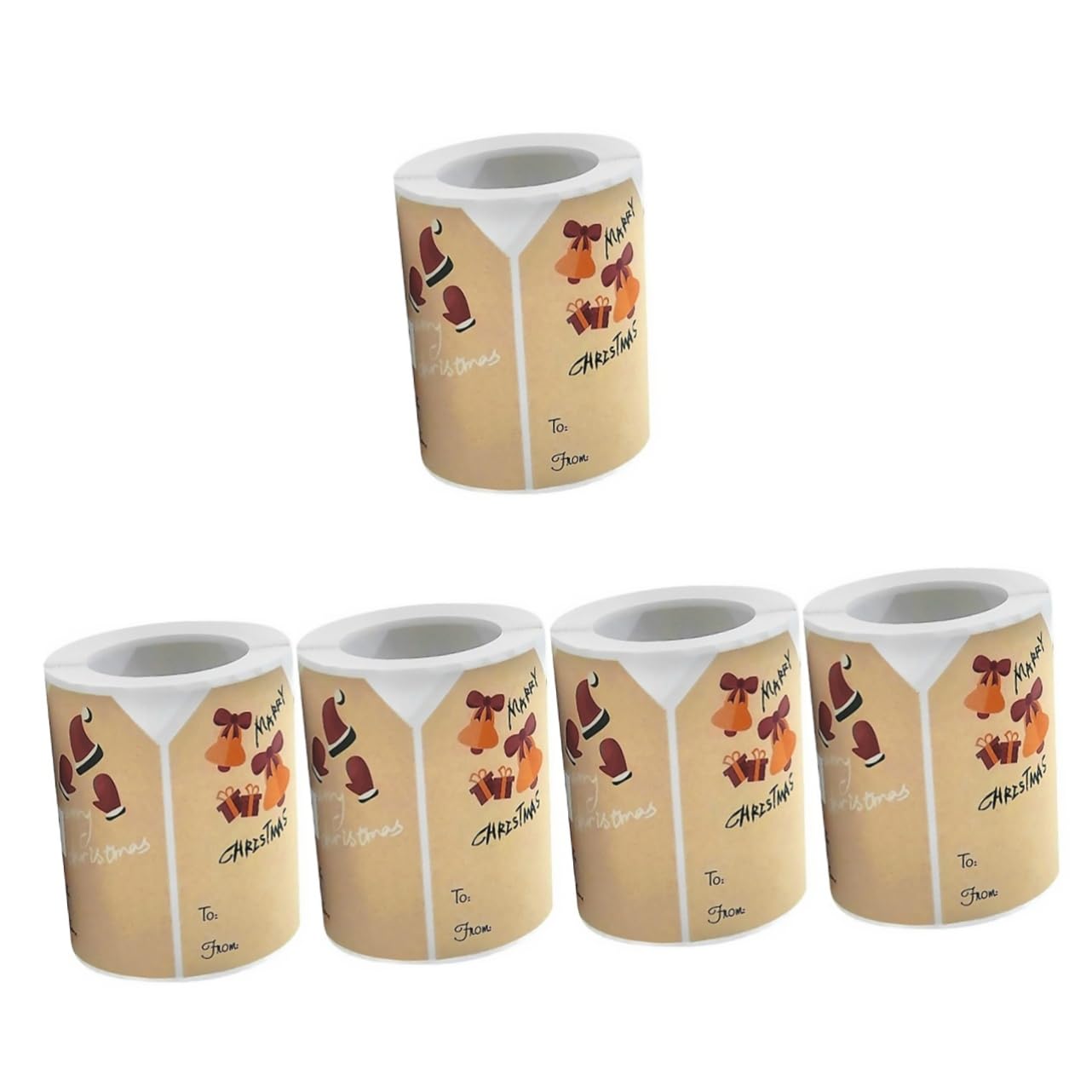 5 Rouleaux Autocollants de Noël etiquettes autocollantes étiquettes autocollantes porte-noms personnalisés autocollant d'emballage adhésif étiquettes de noël papier kraft