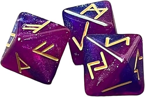 Miniatura 2 de DYNWAVE Juego de 3 dados de acrílico de 12 caras, juego de mesa de dados poliédricos surtidos para juegos de rol, accesorio de adivinación, violeta