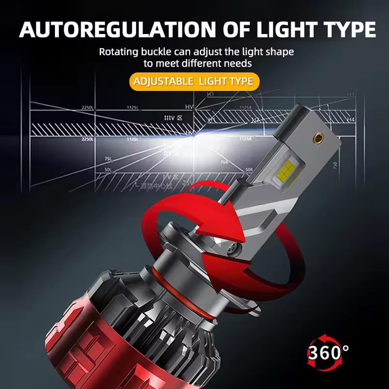 Image of Audio Wheels H7-110W Car Led Headlight Bulbs,16,000 Lumens Super Bright LED Headlight Conversion Kit for Cars 6000K Cool White Quick Installation Halogen Replacement, Pack of 2