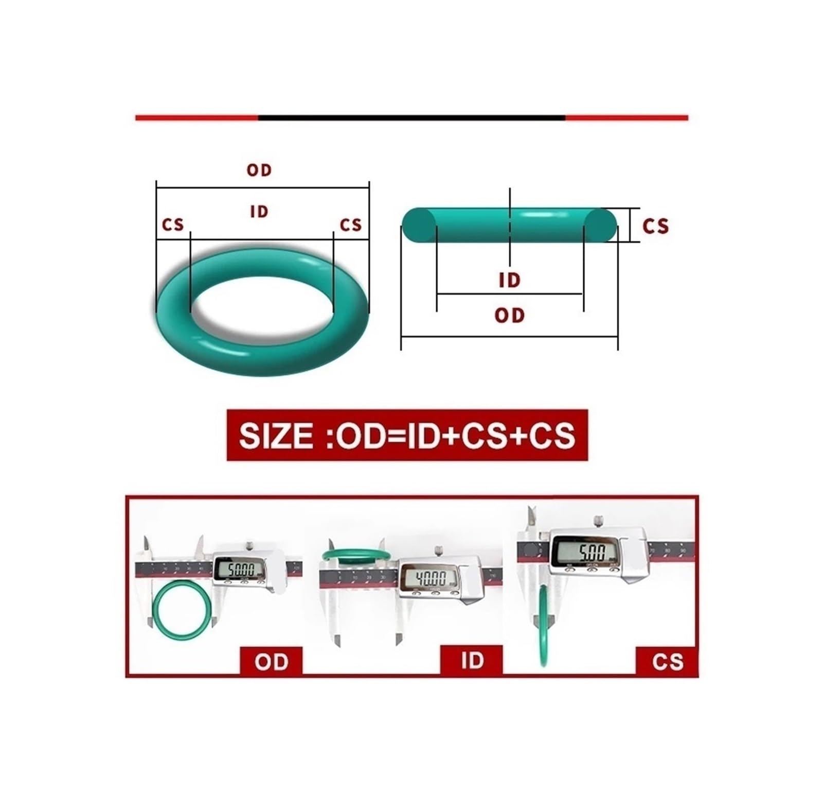 Guarnizione O-ring | Resistenza superiore al calore dell'olio e a prova di perdite(OD130xCS5-5pcs)