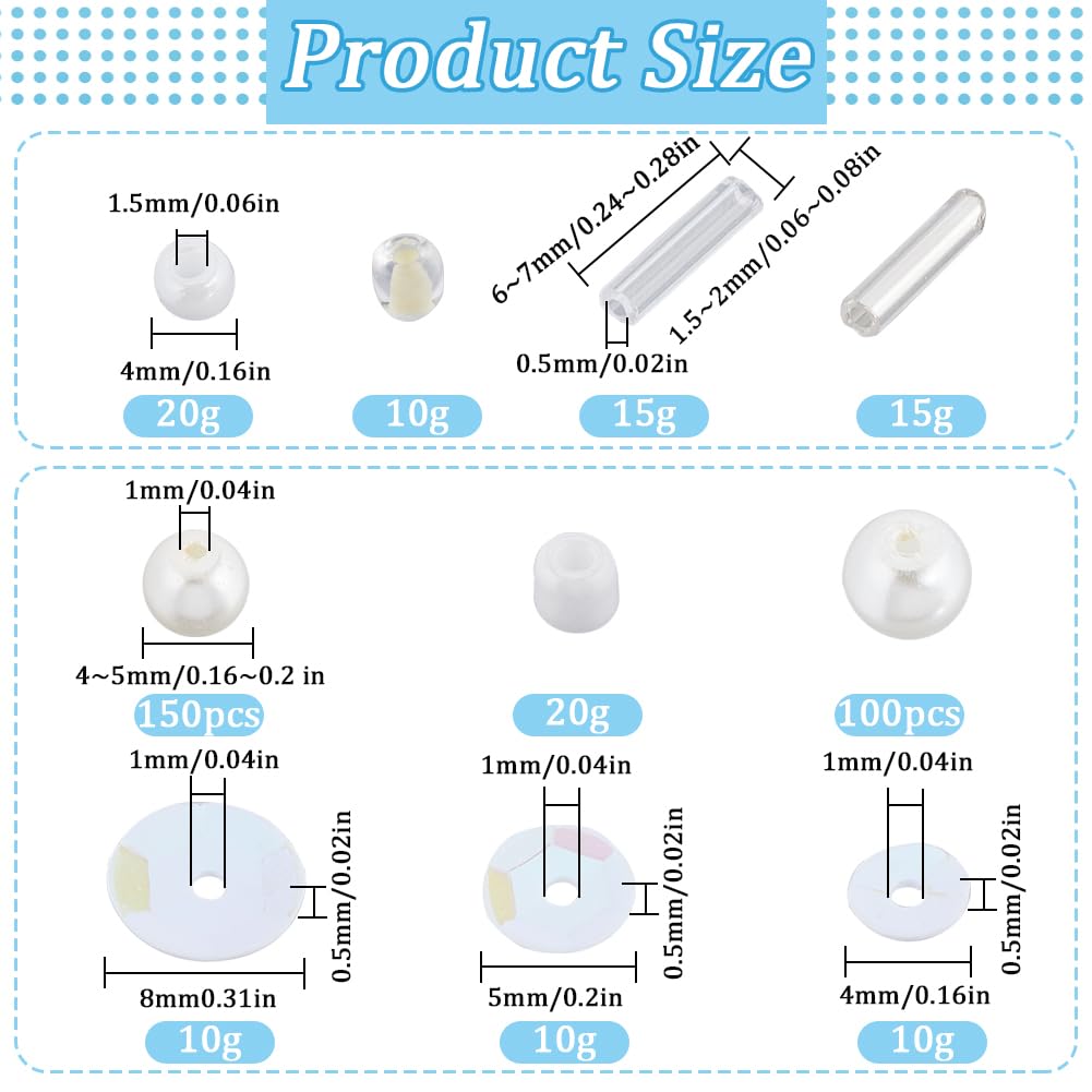 SUNNYCLUE Glass and Pearl Beads Sequins Kit with Bugle, Round, Plastic Paillette - Image 2