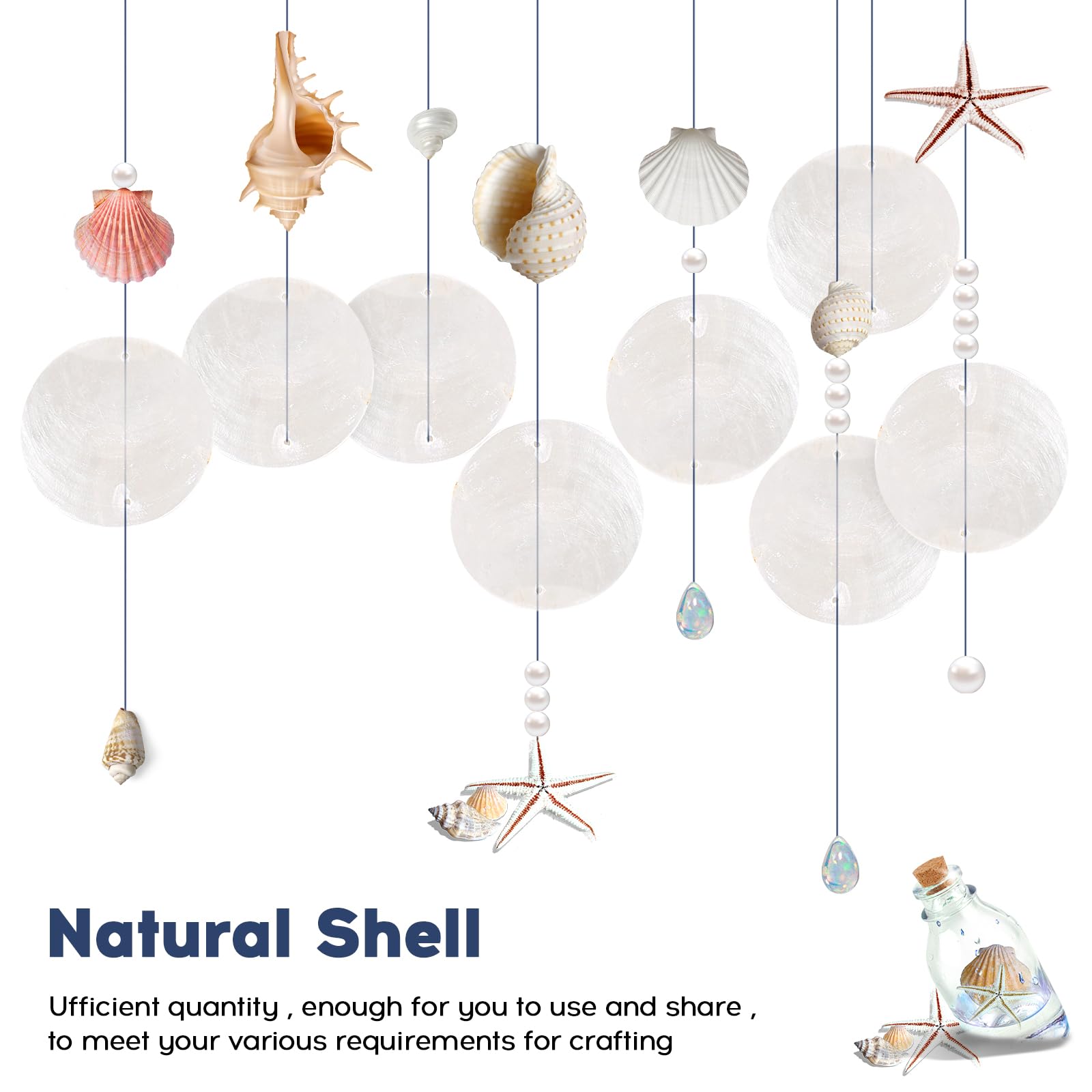 Filo Di Conchiglie Rotonde In Madreperla Bianca, Diametro 4 Mm, Foro 0,7 Mm, Circa 110 Perline / Filo 15 ~ 16 - Foto 3