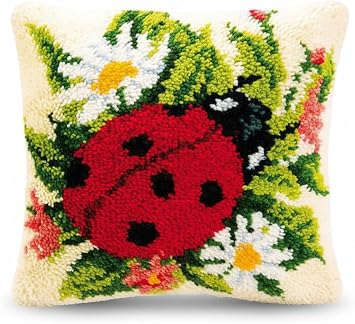 Vervaco Ladybird Latch Hook Cushion, Multi-Colour