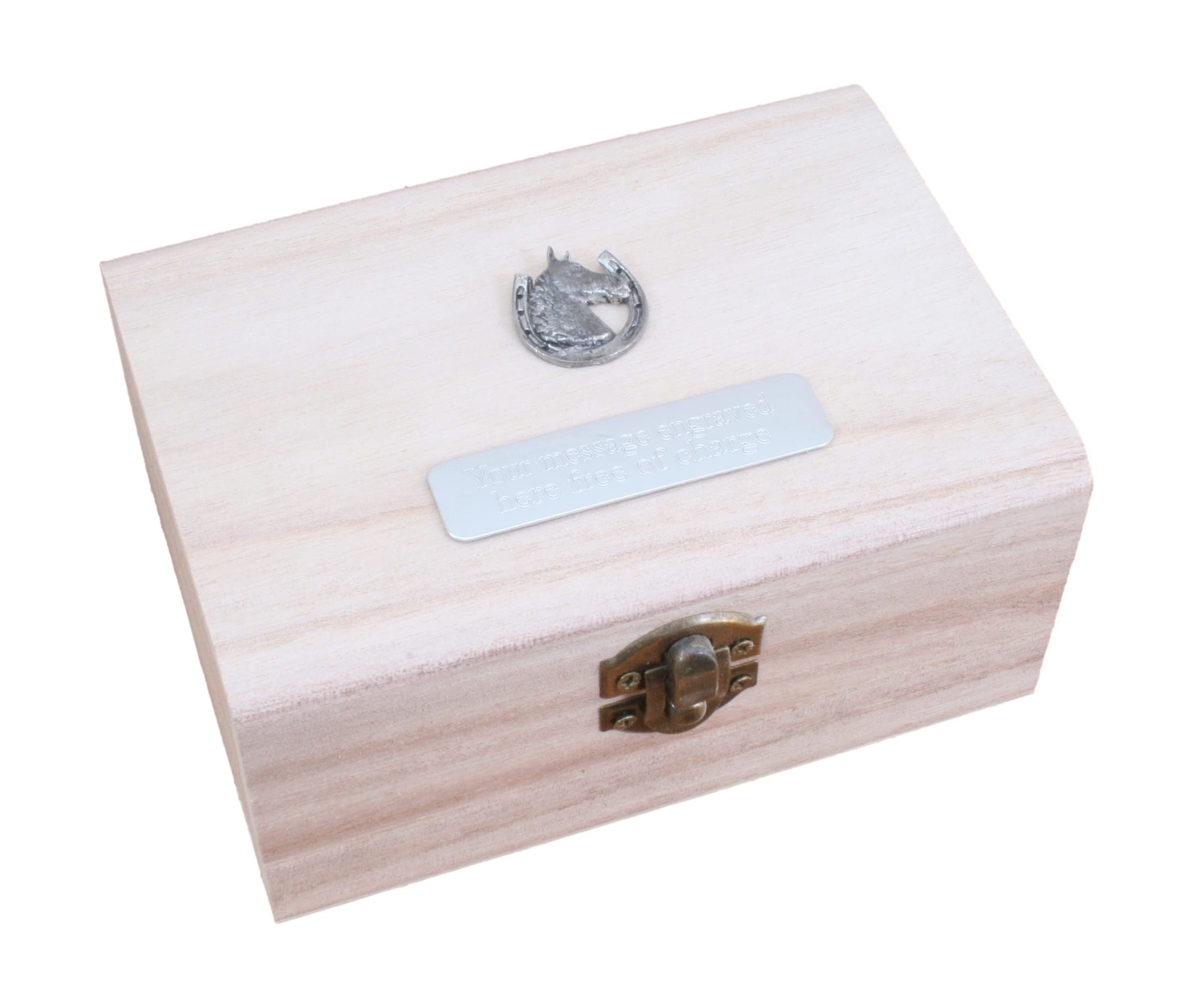 Gamekeepers Cottage gifts Horse Head In Shoe Wooden Pet Ashes Urn or Burial Cast with FREE Engraving Message 186