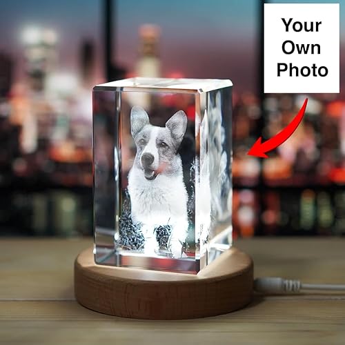 Miniatura 2 de Foto de cristal 3D, foto 3D personalizada en vidrio, regalos personalizados para ella, él, cumpleaños, aniversario, Navidad, cubo de vidrio con