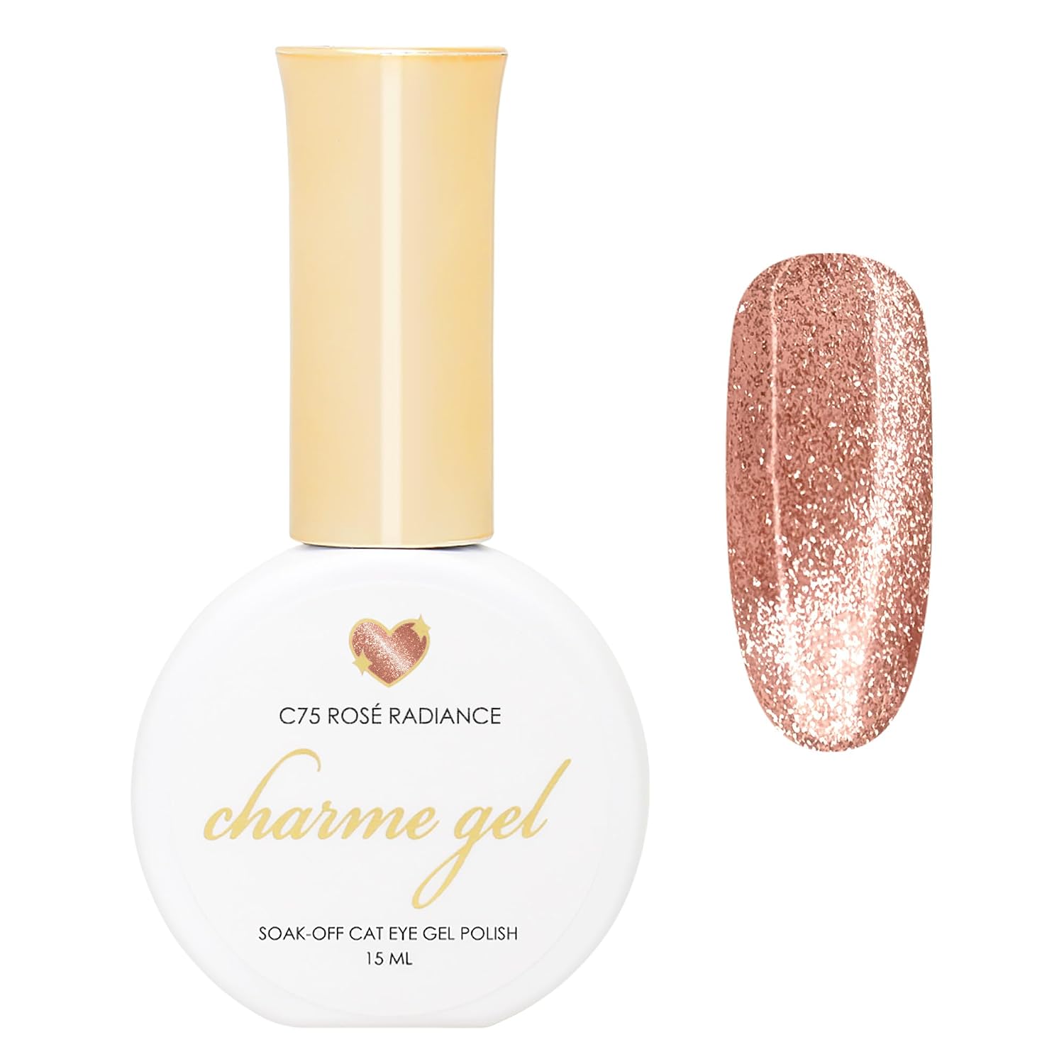 Daily Charme C78 Goth Glam Holiday Sparkle Cat Eye Magnetic Gel Nail Polish 15ml, Soak Off UV Led Gel Nail Polish, Home DIY/Nail Salon Manicure (Black)