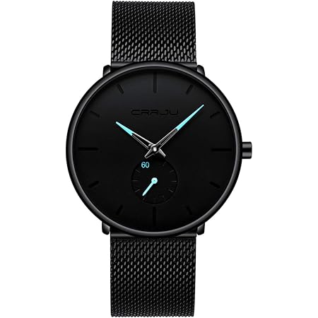 Mens Watches Ultra-Thin Minimalist Waterproof - Fashion Wrist Watch for Men Unisex Dress with Stainless Steel Mesh Band