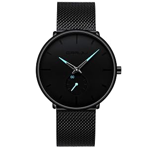 Mens Watches Ultra-Thin Minimalist Waterproof - Fashion Wrist Watch for Men Unisex Dress with Stainless Steel Mesh Band