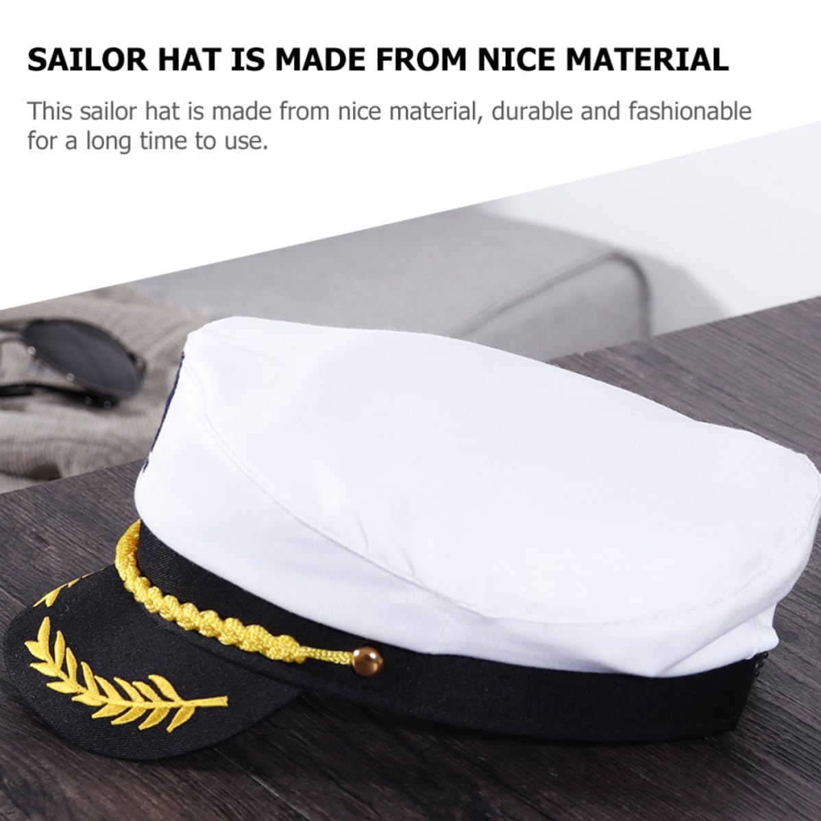 TOPBATHY 20 Pezzi Cappello da Capitano Accessorio Comodo e Facile da Abbinare in Cotone e Plastica Ricamato Bianco Cappello per Cosplay e Masquerade per Costume Nautico