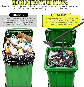 Wheelie Bin Compactor, Manual Rubbish Press, General Waste Compactor, Bin Booster 240L