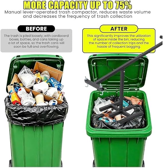 Wheelie Bin Compactor, Manual Rubbish Press, General Waste Compactor, Bin Booster 240L